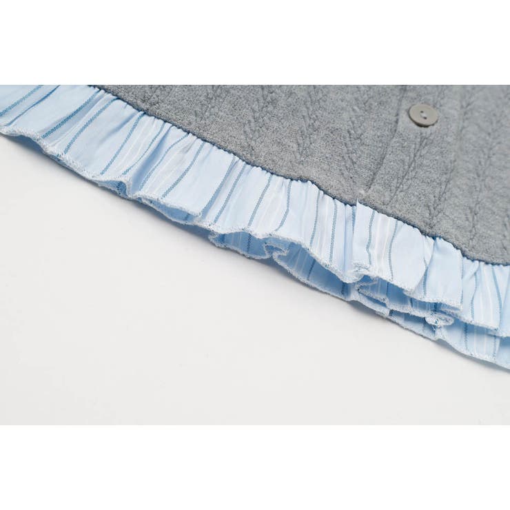 シャツドッキングリボン刺繍カーディガン | URBAN CHERRY | 詳細画像12 