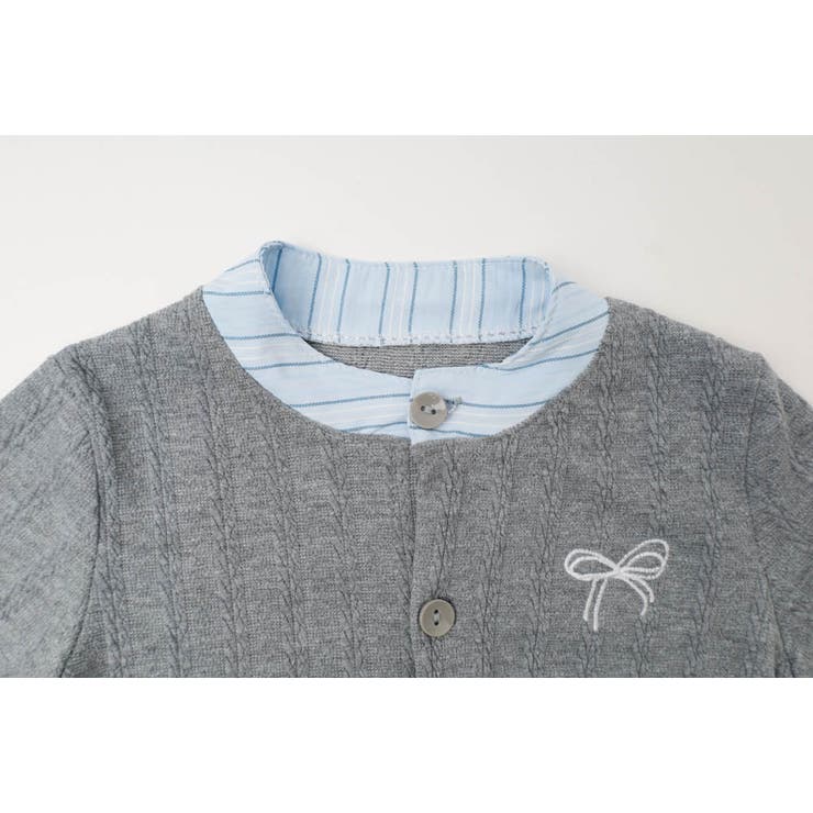 シャツドッキングリボン刺繍カーディガン | URBAN CHERRY | 詳細画像13 