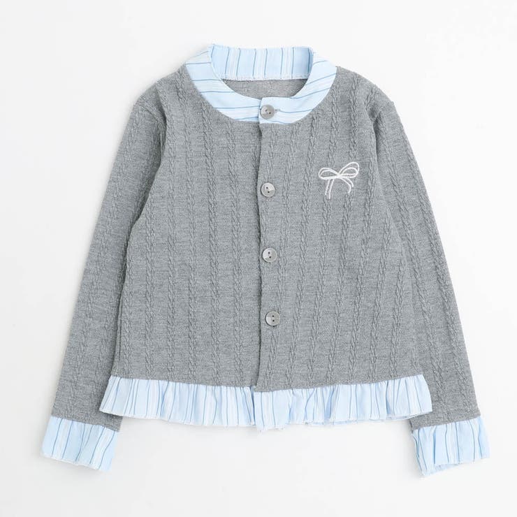 シャツドッキングリボン刺繍カーディガン | URBAN CHERRY | 詳細画像2 