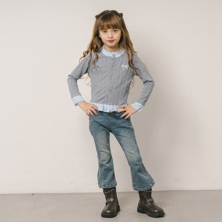 シャツドッキングリボン刺繍カーディガン | URBAN CHERRY | 詳細画像3 