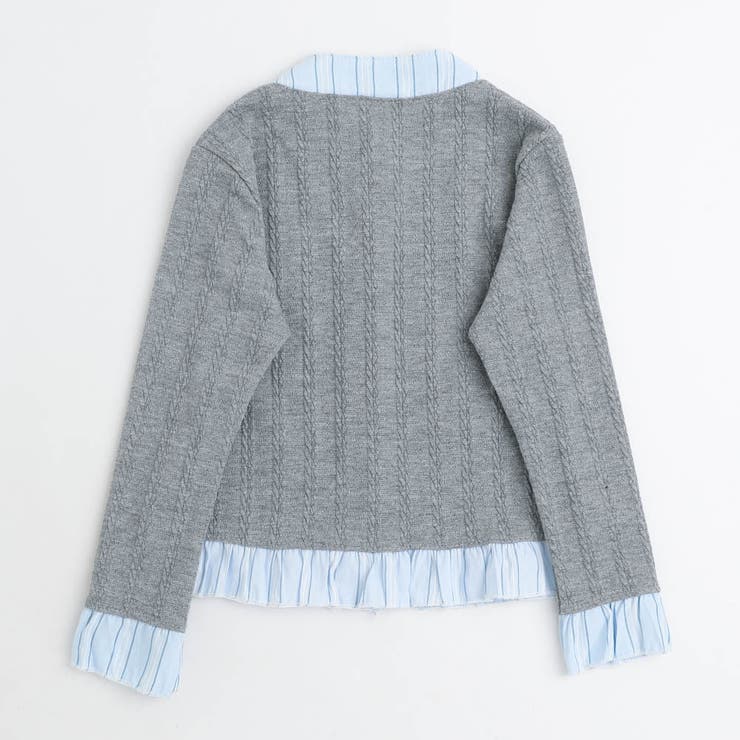 シャツドッキングリボン刺繍カーディガン | URBAN CHERRY | 詳細画像4 