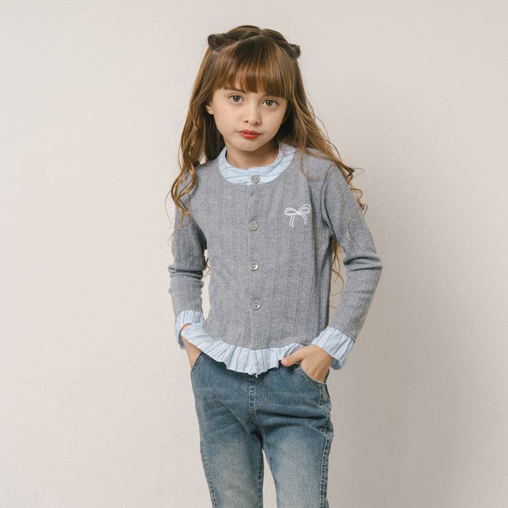 シャツドッキングリボン刺繍カーディガン | URBAN CHERRY | 詳細画像8 