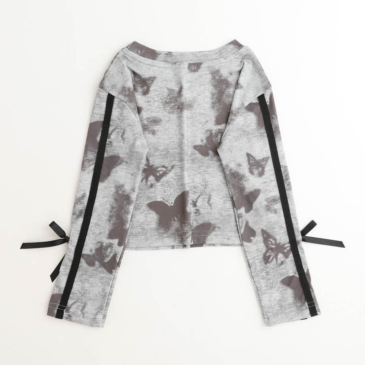 バタフライプリントデザインサイドリボントップス | URBAN CHERRY | 詳細画像4 