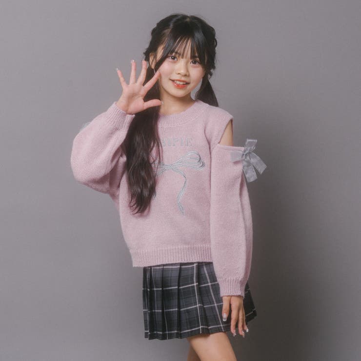 【CHIPIE/シピ】カットショルダーリボン刺繍ニット | URBAN CHERRY | 詳細画像16 