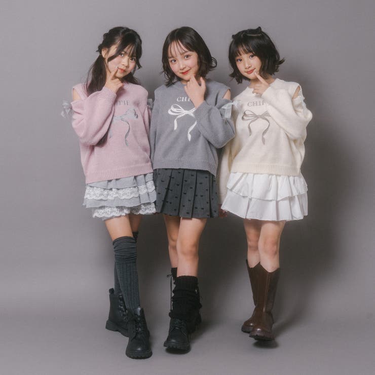 【CHIPIE/シピ】カットショルダーリボン刺繍ニット | URBAN CHERRY | 詳細画像54 