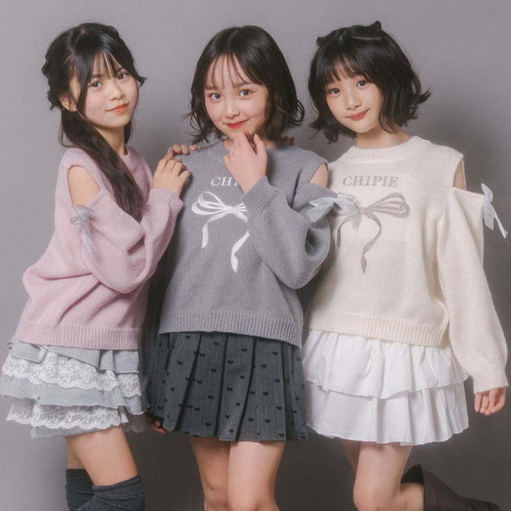 【CHIPIE/シピ】カットショルダーリボン刺繍ニット | URBAN CHERRY | 詳細画像56 