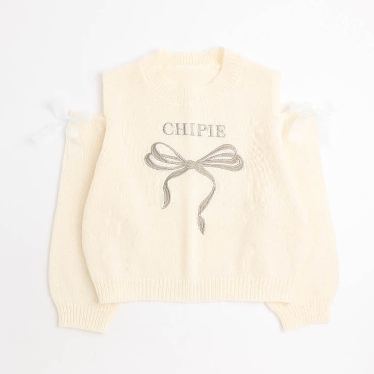 【CHIPIE/シピ】カットショルダーリボン刺繍ニット | URBAN CHERRY | 詳細画像7 