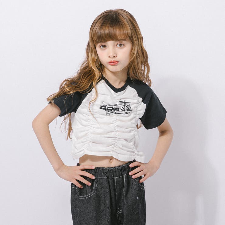 【綿100％/吸水速乾】プラネットロゴギャザーラグランTシャツ | URBAN CHERRY | 詳細画像3 