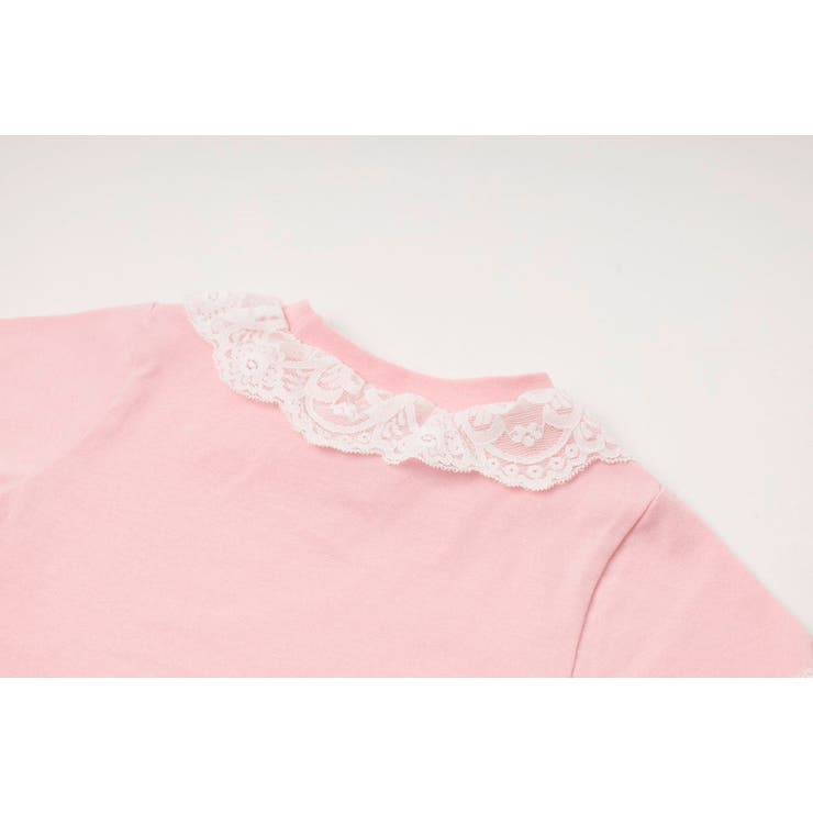 【綿100％/吸水速乾】レースフリルフレンチハートプリントクロップドTシャツ | URBAN CHERRY | 詳細画像45 