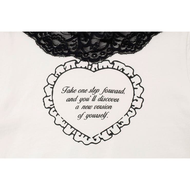 【綿100％/吸水速乾】レースフリルフレンチハートプリントクロップドTシャツ | URBAN CHERRY | 詳細画像49 