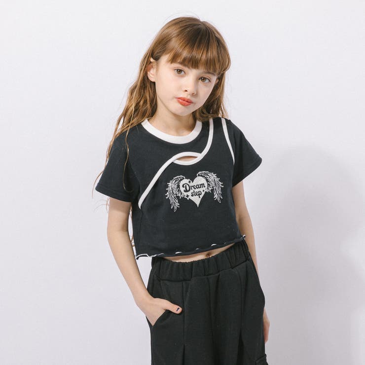 【綿100％/吸水速乾】ハートエンジェルラメプリントカットクロップドTシャツ | URBAN CHERRY | 詳細画像22 