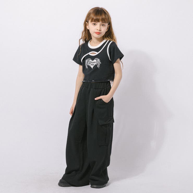 【綿100％/吸水速乾】ハートエンジェルラメプリントカットクロップドTシャツ | URBAN CHERRY | 詳細画像23 