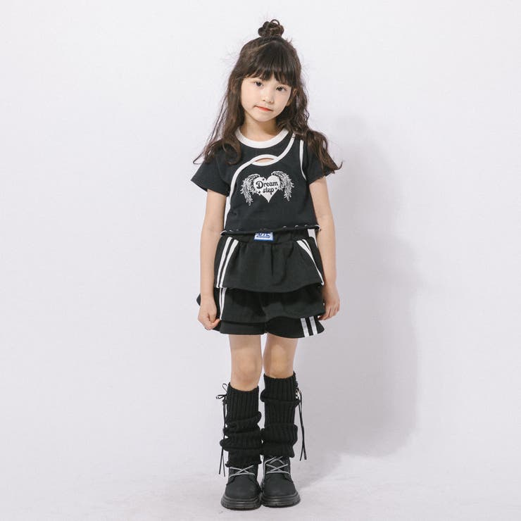 【綿100％/吸水速乾】ハートエンジェルラメプリントカットクロップドTシャツ | URBAN CHERRY | 詳細画像25 