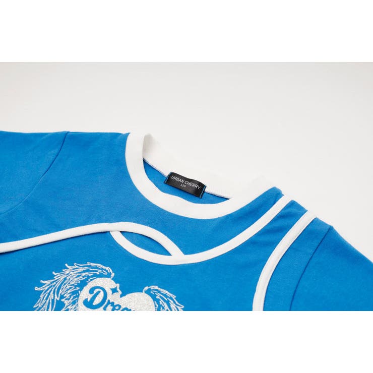 【綿100％/吸水速乾】ハートエンジェルラメプリントカットクロップドTシャツ | URBAN CHERRY | 詳細画像26 