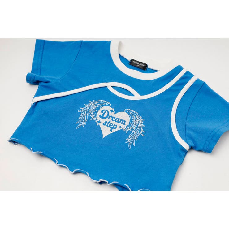 【綿100％/吸水速乾】ハートエンジェルラメプリントカットクロップドTシャツ | URBAN CHERRY | 詳細画像27 