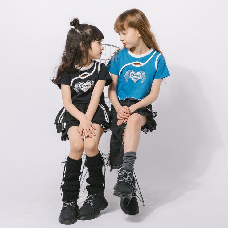 【綿100％/吸水速乾】ハートエンジェルラメプリントカットクロップドTシャツ | URBAN CHERRY | 詳細画像40 