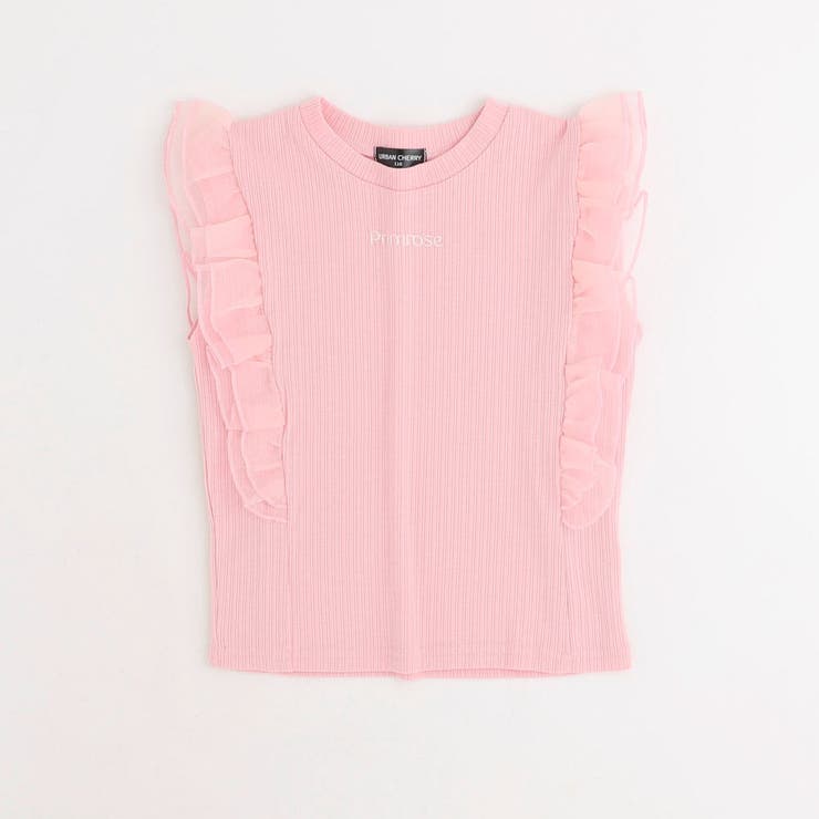「快適さらリブ素材」シアーフリルノースリーブリブトップス | URBAN CHERRY | 詳細画像5 