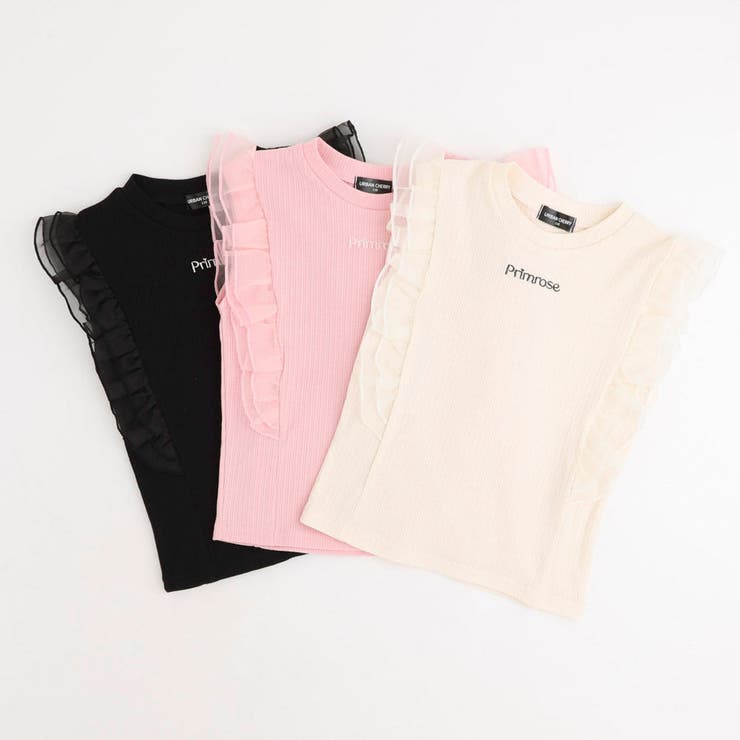 「快適さらリブ素材」シアーフリルノースリーブリブトップス | URBAN CHERRY | 詳細画像6 