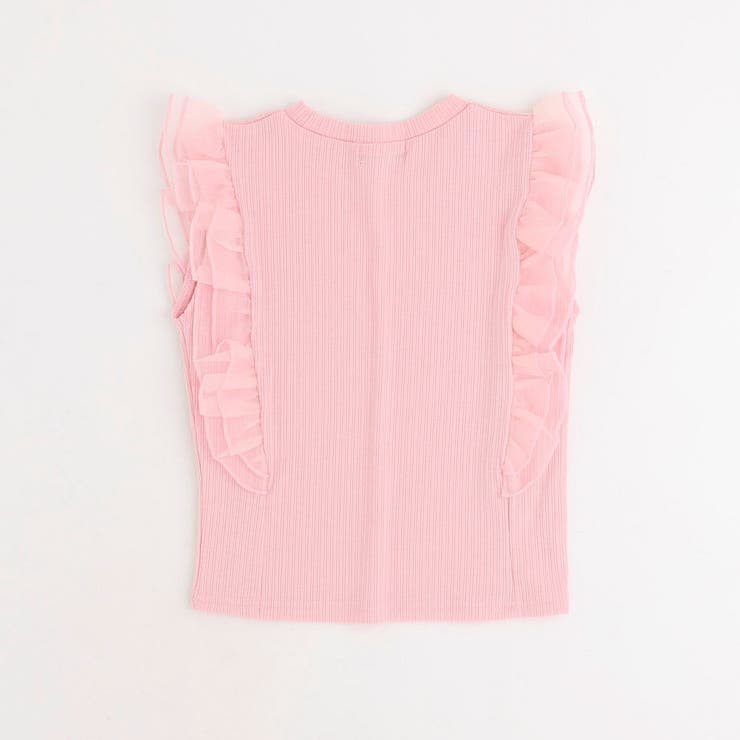 「快適さらリブ素材」シアーフリルノースリーブリブトップス | URBAN CHERRY | 詳細画像8 
