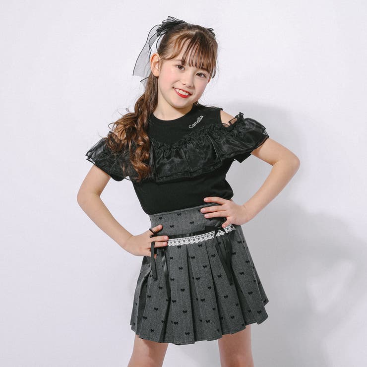 「快適さらリブ素材」カットショルダーシアーフリルリブトップス | URBAN CHERRY | 詳細画像11 