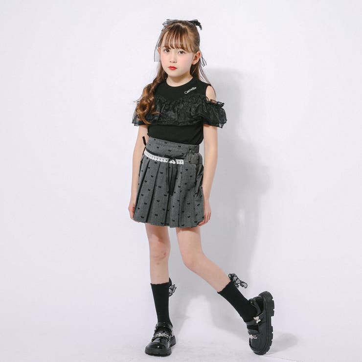 「快適さらリブ素材」カットショルダーシアーフリルリブトップス | URBAN CHERRY | 詳細画像12 