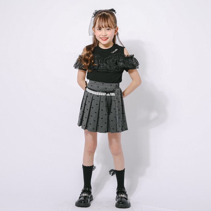 「快適さらリブ素材」カットショルダーシアーフリルリブトップス | URBAN CHERRY | 詳細画像13 