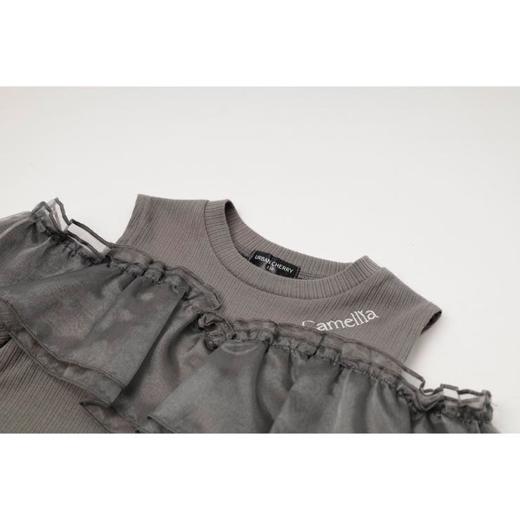 「快適さらリブ素材」カットショルダーシアーフリルリブトップス | URBAN CHERRY | 詳細画像20 