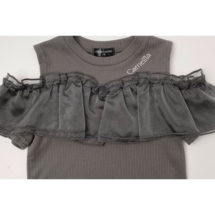 「快適さらリブ素材」カットショルダーシアーフリルリブトップス | URBAN CHERRY | 詳細画像23 