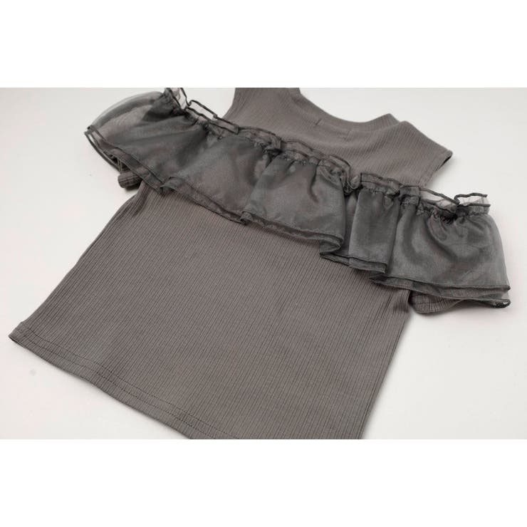 「快適さらリブ素材」カットショルダーシアーフリルリブトップス | URBAN CHERRY | 詳細画像25 