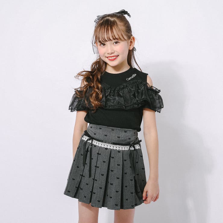 「快適さらリブ素材」カットショルダーシアーフリルリブトップス | URBAN CHERRY | 詳細画像4 