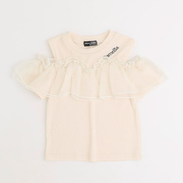 「快適さらリブ素材」カットショルダーシアーフリルリブトップス | URBAN CHERRY | 詳細画像5 