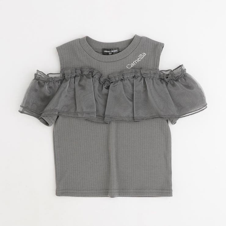 「快適さらリブ素材」カットショルダーシアーフリルリブトップス | URBAN CHERRY | 詳細画像6 