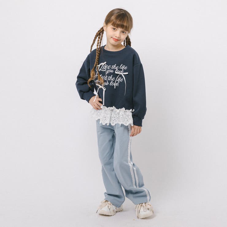 フレンチロゴプリントレースドッキングトレーナー | URBAN CHERRY | 詳細画像11 