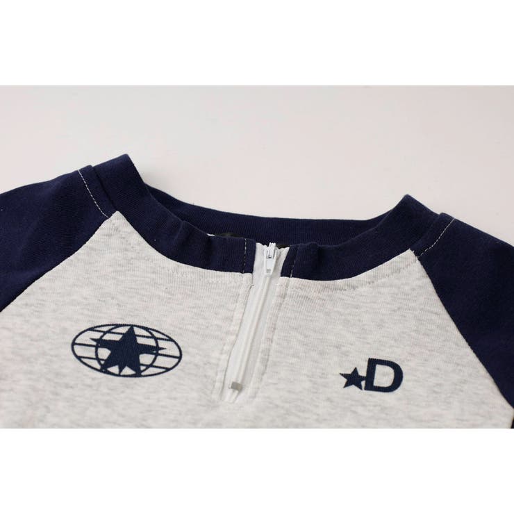 バイカラーフロントロゴプリントハーフジップトップス | URBAN CHERRY | 詳細画像11 