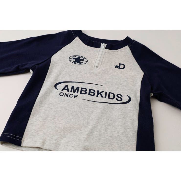 バイカラーフロントロゴプリントハーフジップトップス | URBAN CHERRY | 詳細画像12 