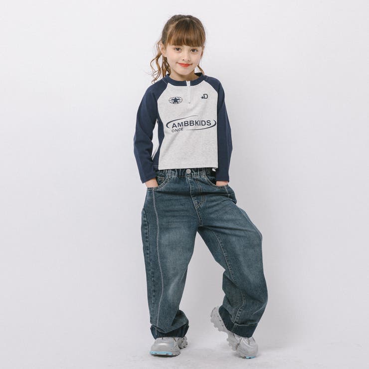 バイカラーフロントロゴプリントハーフジップトップス | URBAN CHERRY | 詳細画像3 