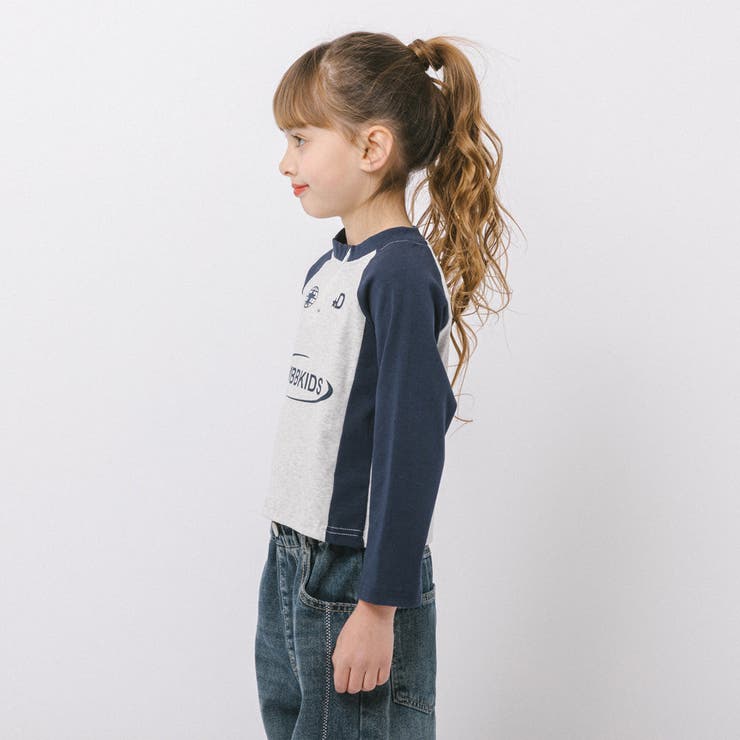 バイカラーフロントロゴプリントハーフジップトップス | URBAN CHERRY | 詳細画像5 