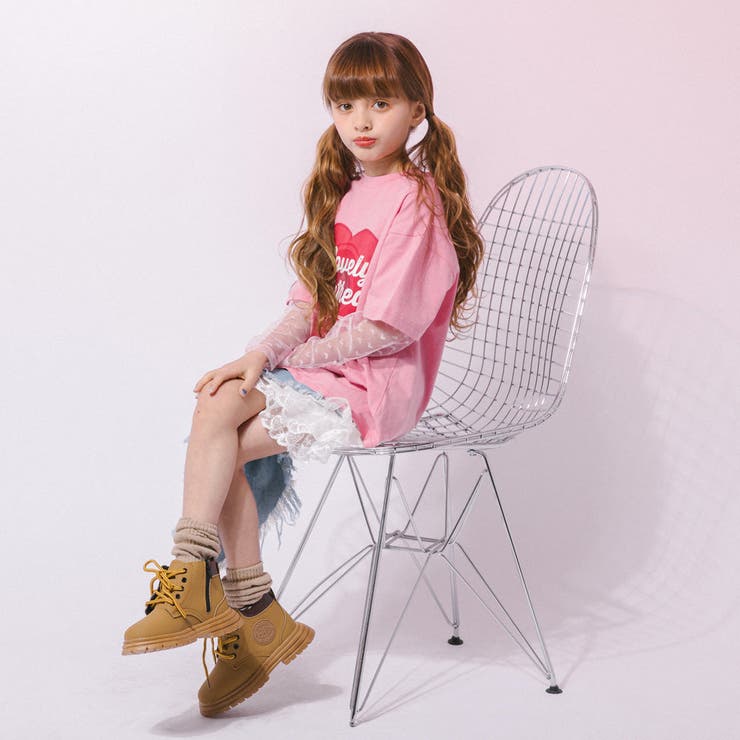 ハートレコードプリントチュールドッキングTシャツ | URBAN CHERRY | 詳細画像42 