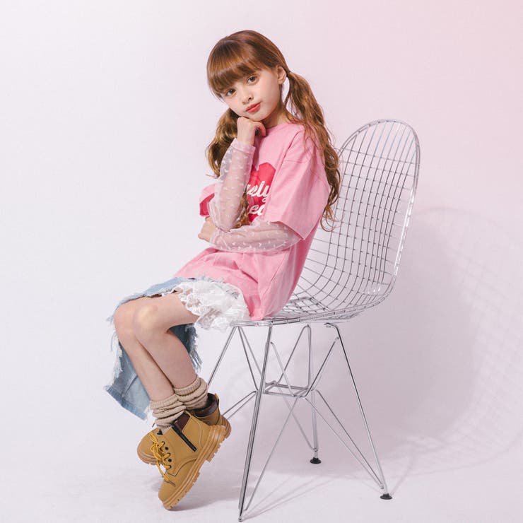 ハートレコードプリントチュールドッキングTシャツ | URBAN CHERRY | 詳細画像43 