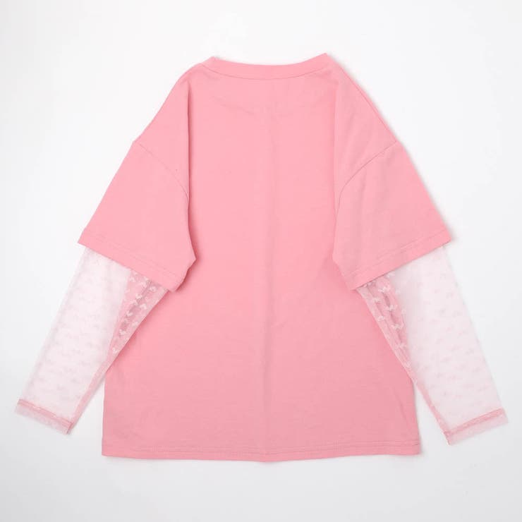 ハートレコードプリントチュールドッキングTシャツ | URBAN CHERRY | 詳細画像8 