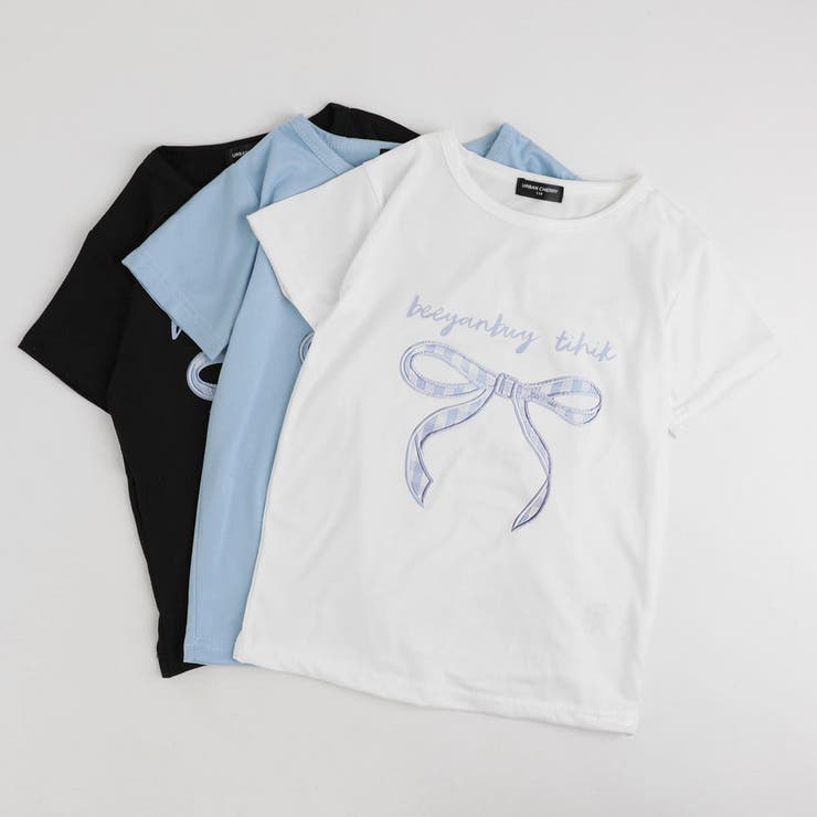ギンガムチェックリボン刺繍Tシャツ | URBAN CHERRY | 詳細画像2 