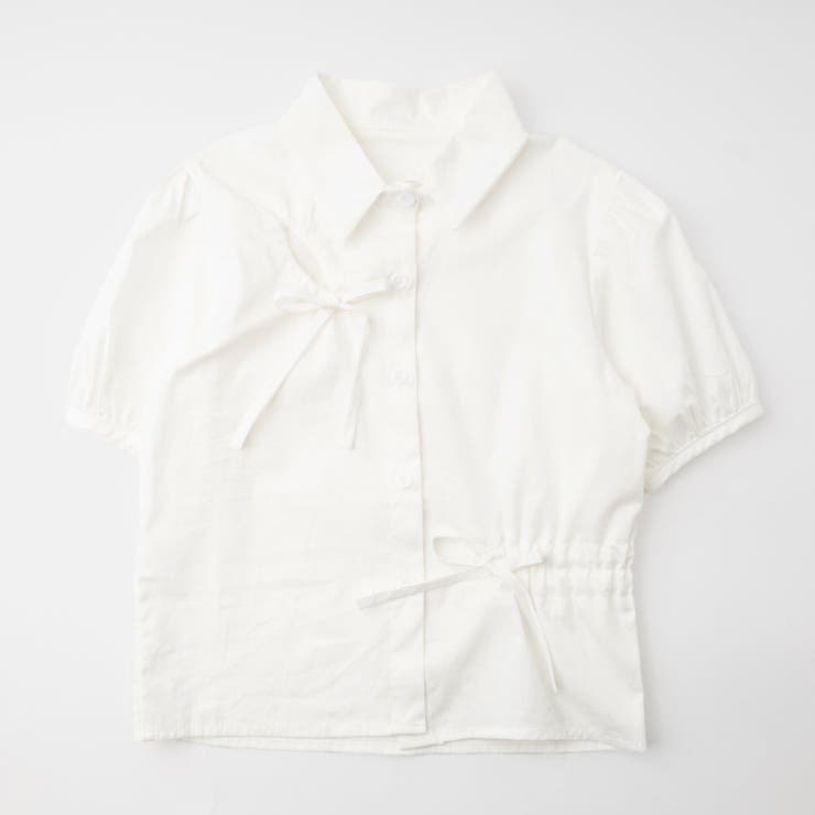 カットデザインギャザーパフスリーブクロップドブラウス | URBAN CHERRY | 詳細画像2 