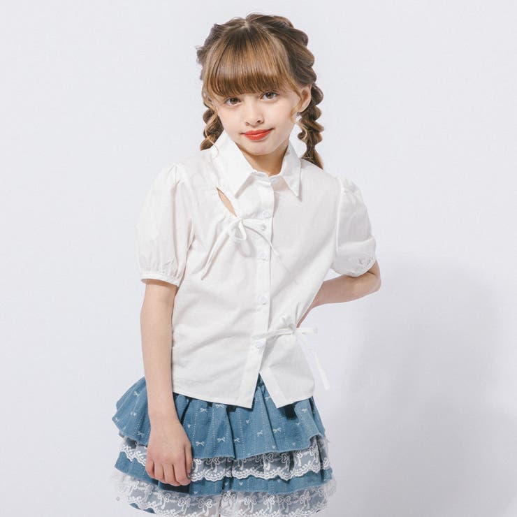 カットデザインギャザーパフスリーブクロップドブラウス | URBAN CHERRY | 詳細画像7 