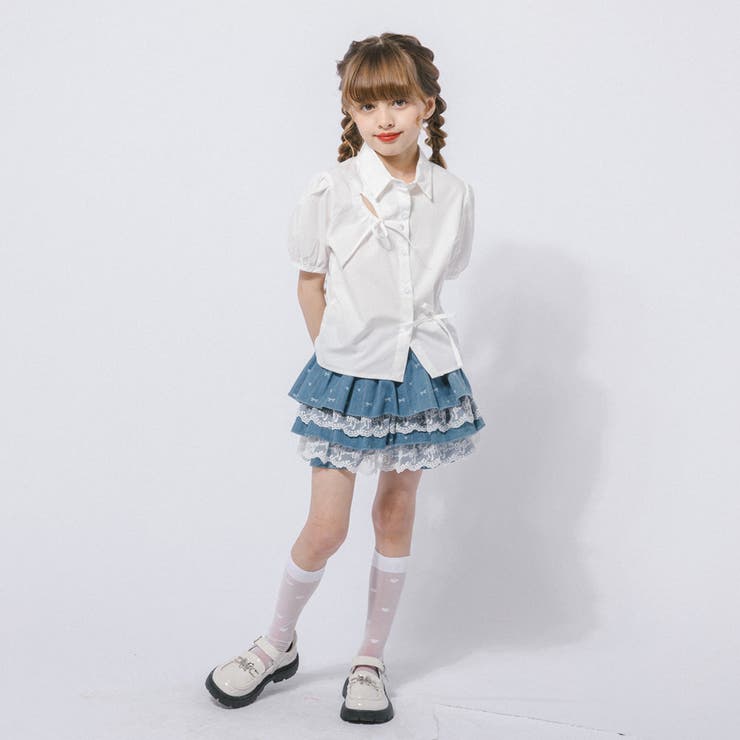 カットデザインギャザーパフスリーブクロップドブラウス | URBAN CHERRY | 詳細画像9 