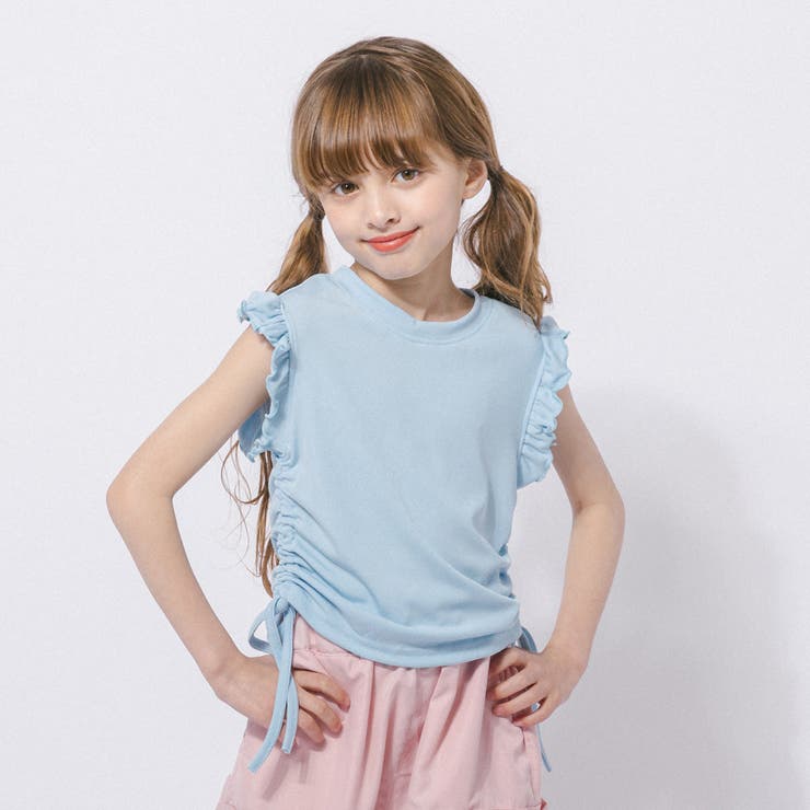 フレンチスリーブフリルサイドギャザートップス | URBAN CHERRY | 詳細画像4 