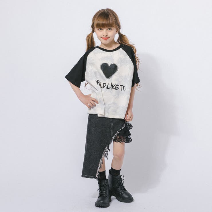 タイダイデザインハートロゴプリントラグランオーバーサイズTシャツ | URBAN CHERRY | 詳細画像24 