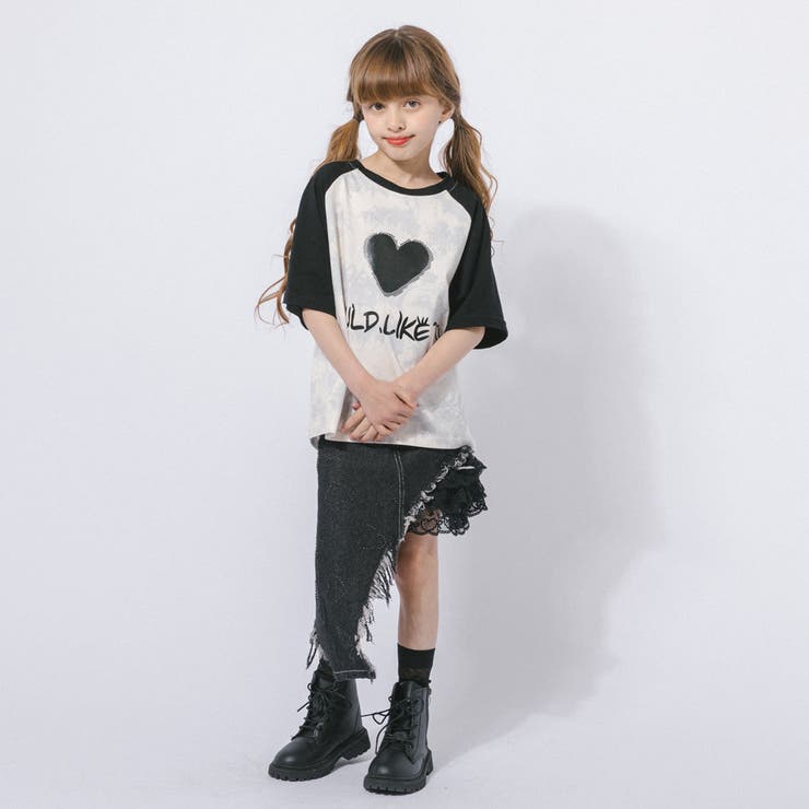 タイダイデザインハートロゴプリントラグランオーバーサイズTシャツ | URBAN CHERRY | 詳細画像25 