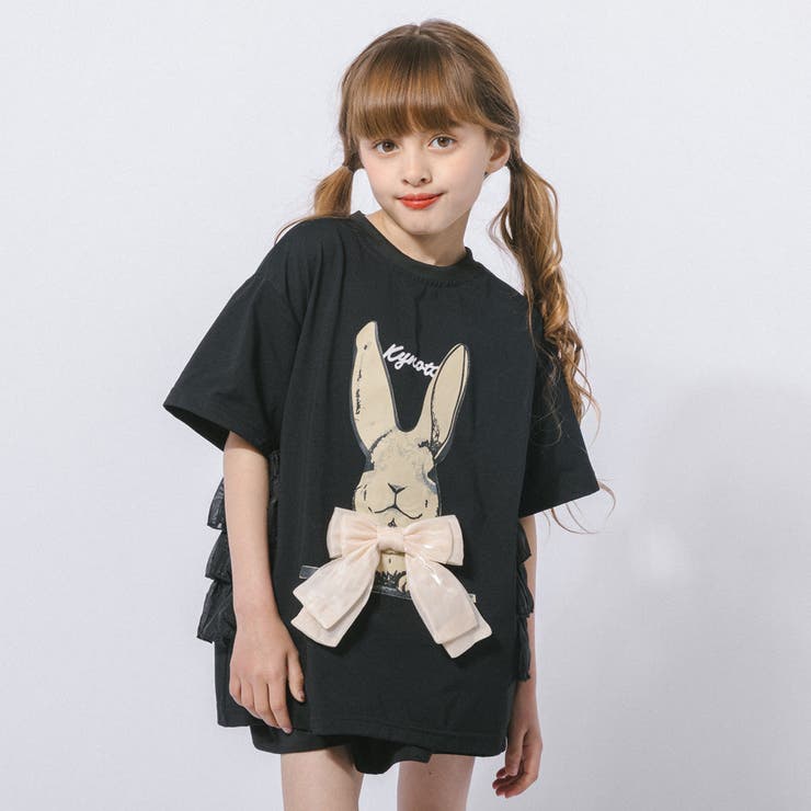 ラビットプリントオーガンジーリボンオーバーサイズTシャツ | URBAN CHERRY | 詳細画像13 