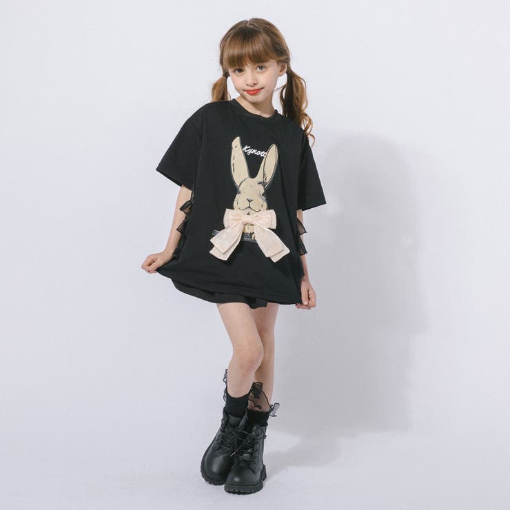 ラビットプリントオーガンジーリボンオーバーサイズTシャツ | URBAN CHERRY | 詳細画像15 
