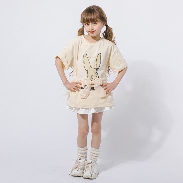 ラビットプリントオーガンジーリボンオーバーサイズTシャツ | URBAN CHERRY | 詳細画像29 
